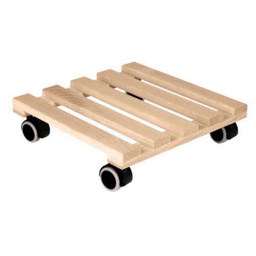 Support à roulettes carré 29X29 en bois