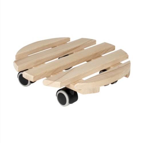 Support à roulettes diam 38 cm en bois d'hêtre